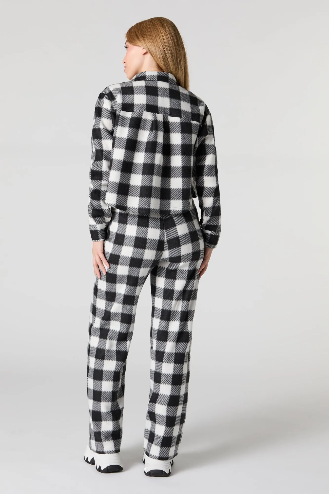 Fleece Drawstring Wide Leg Pant