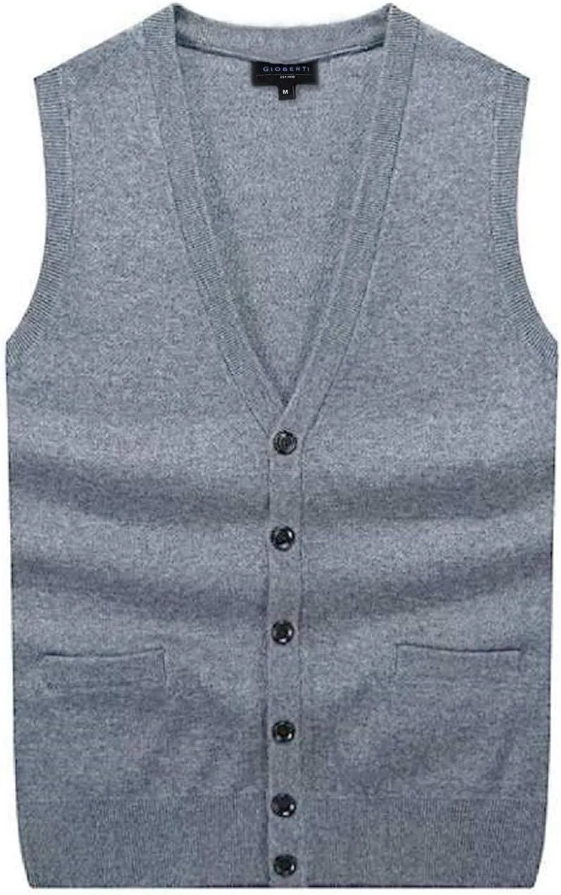 Gioberti Mens V-Neck Button Down Knitted Cardigan Vest