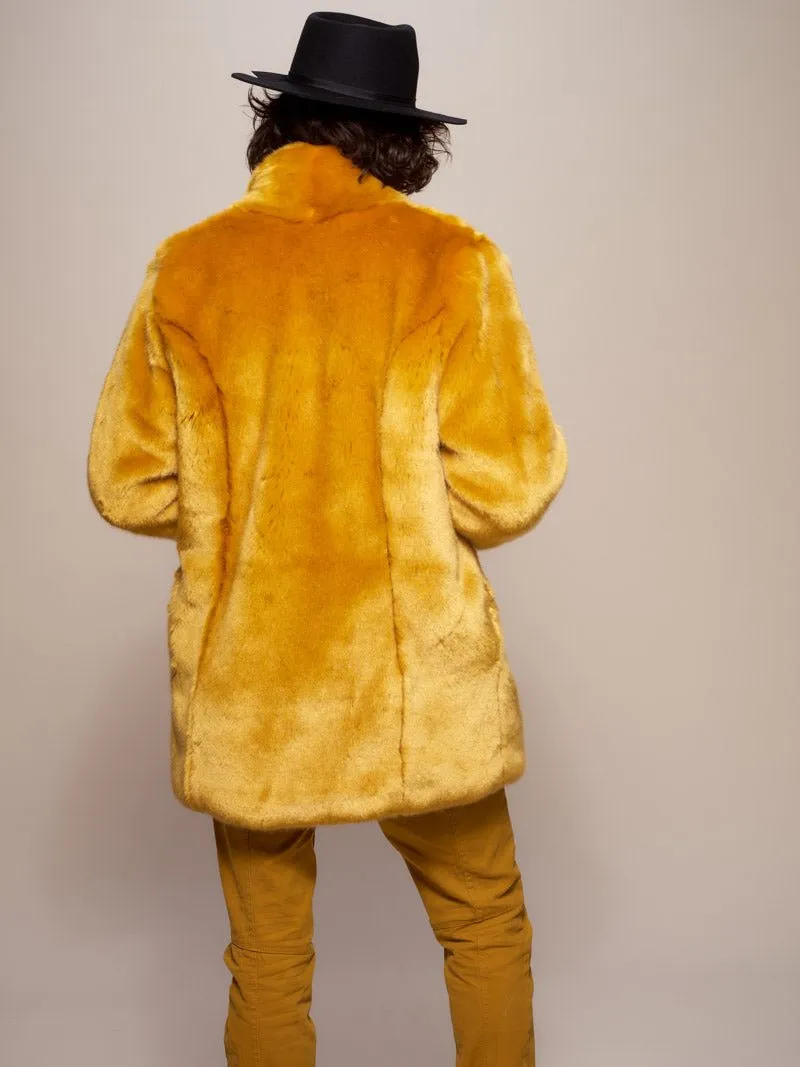 Golden Wolf Luxe Collared  Faux Fur Coat | Men's