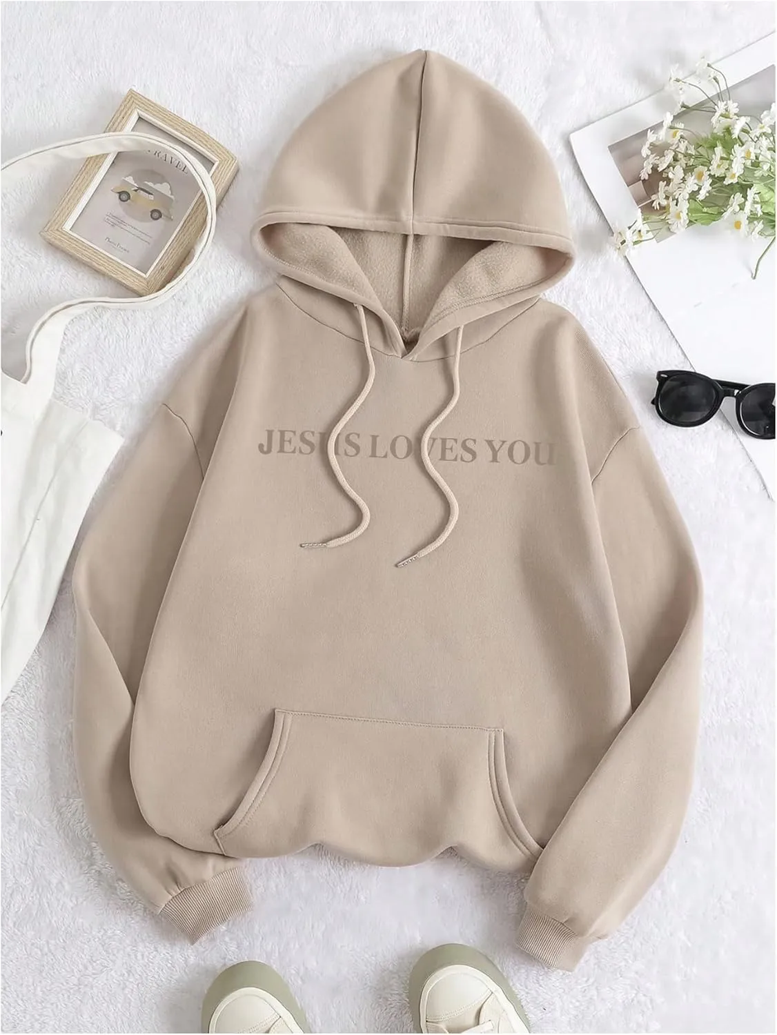 GORGLITTER Women's Y2K Hoodies Trendy Graphic Letter Print Long Sleeve Loose Oversized Sweatshirt Fashion Outfits 2025
