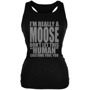 Halloween Human Moose Costume Black Juniors Soft Tank Top