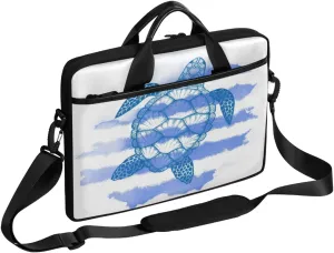 Hand Painted Watercolor Sea Turtle Laptop Case Bag with Detachable Strap Waterproof Laptop Bag Notebook Carrying Case 15.6 inch Laptop Sleeve Bag for Men Women Work Travel