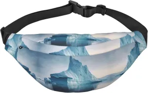 icebergs Boys large waist bag, travel crossbody waist bag, suitable for enjoying sports, running, cycling, travel, fishing