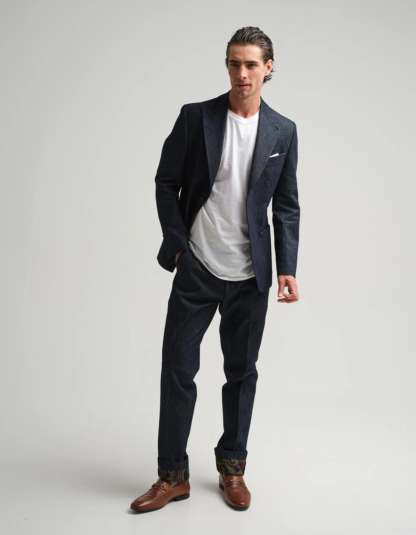 Indigo Denim & Paisley Jacket GOLD