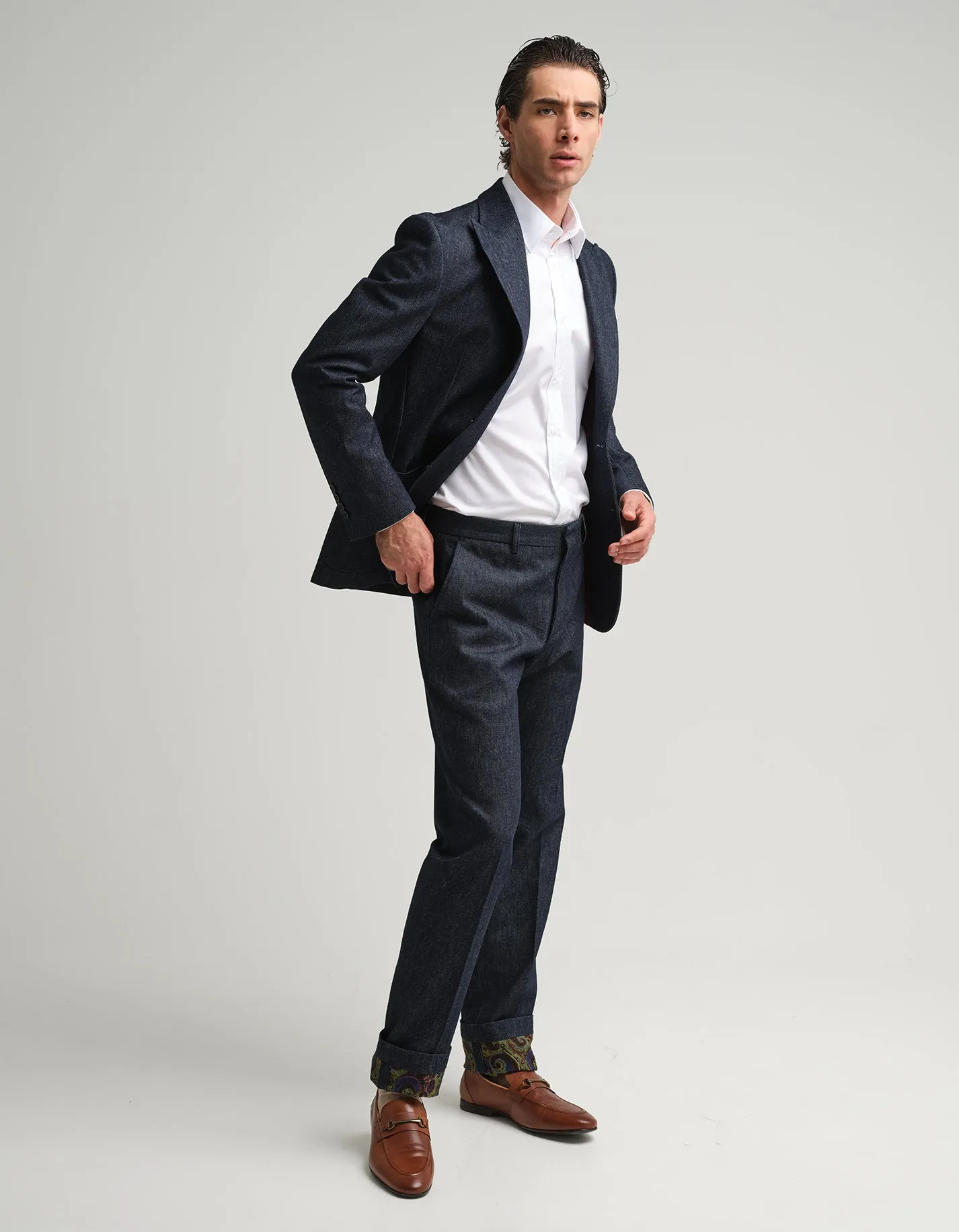 Indigo Denim & Paisley Jacket GOLD