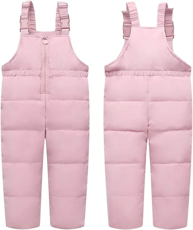 JiAmy Kids 2 Piece Snowsuit Set Girl Winter Hooded Puffer Jacket & Snow Bib Pants Boy Ski Suits Ultralight Outfit 1-7 Years