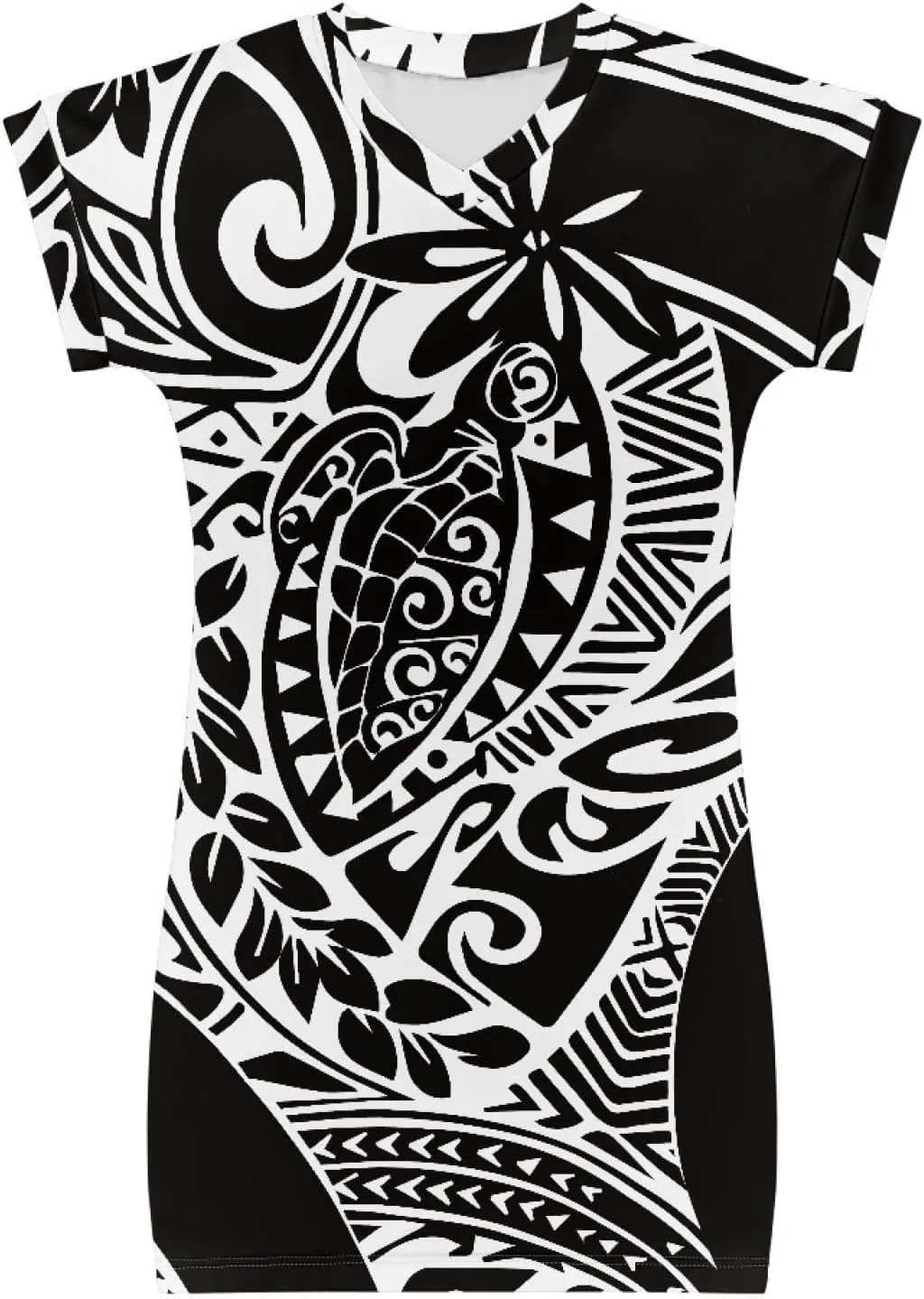 JooMeryer Girls Traditional Tribal Polynesian Summer Beach Dress Short Sleeve A-Line Sundress