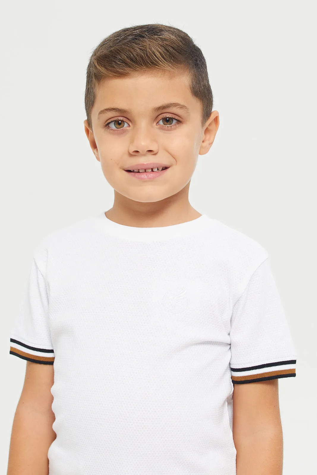 Junior Boys White & Brown 2Pk Popcorn T-Shirt