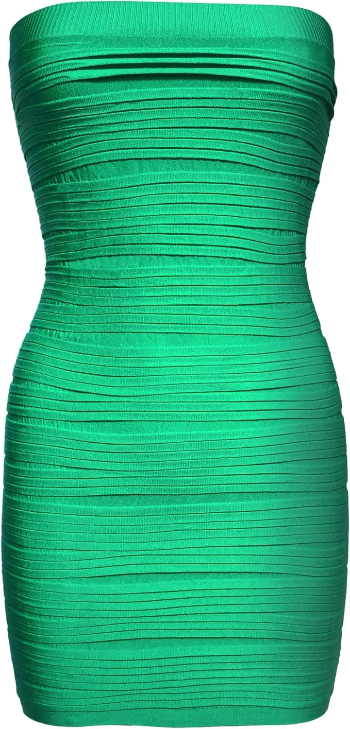 KMystic Strapless Tube Dress and Pencil Midi Bodycon Skirt in One