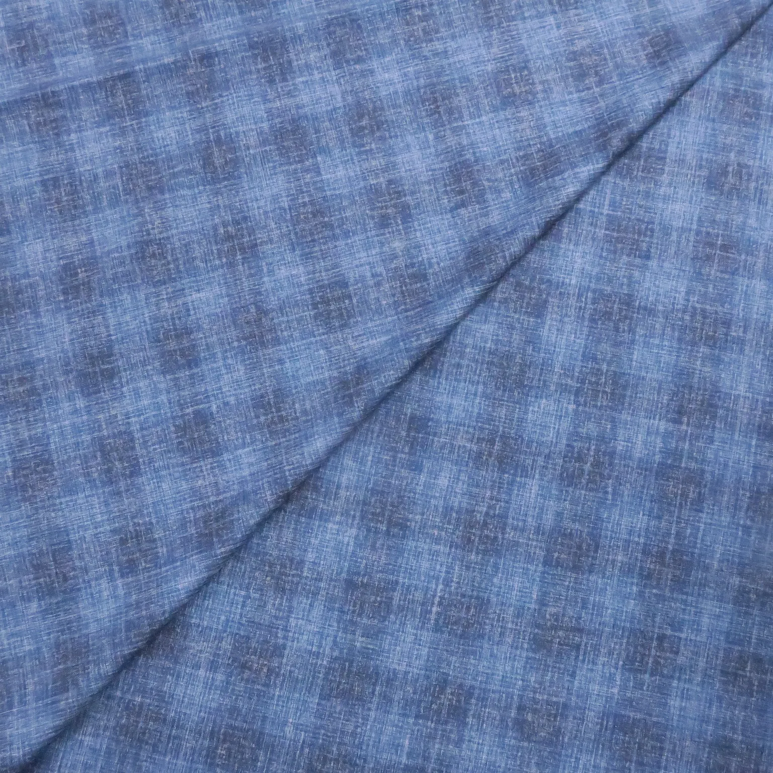 Light Blue and Navy Plaid Windowpane Wool & Silk Dorsilk Dormeuil Fabric