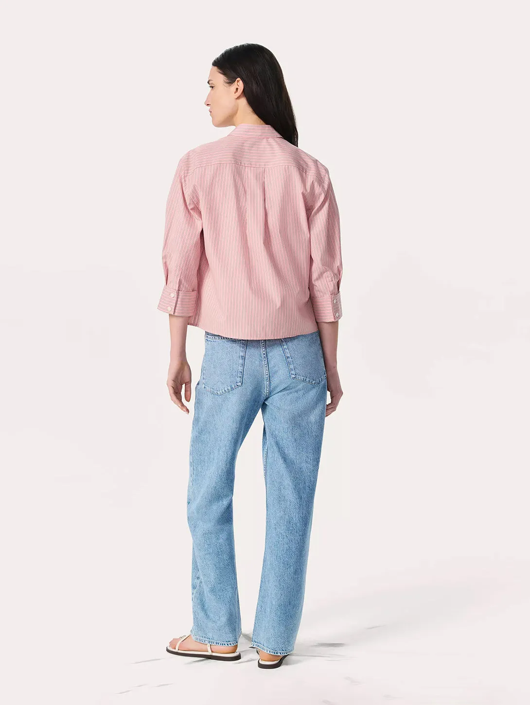 Lucia Stripe Poplin Shirt - Bleach Stripe