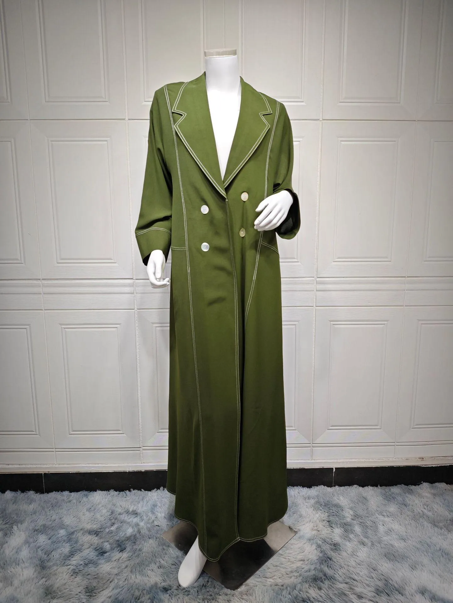 Luxe Olive Trench Abaya