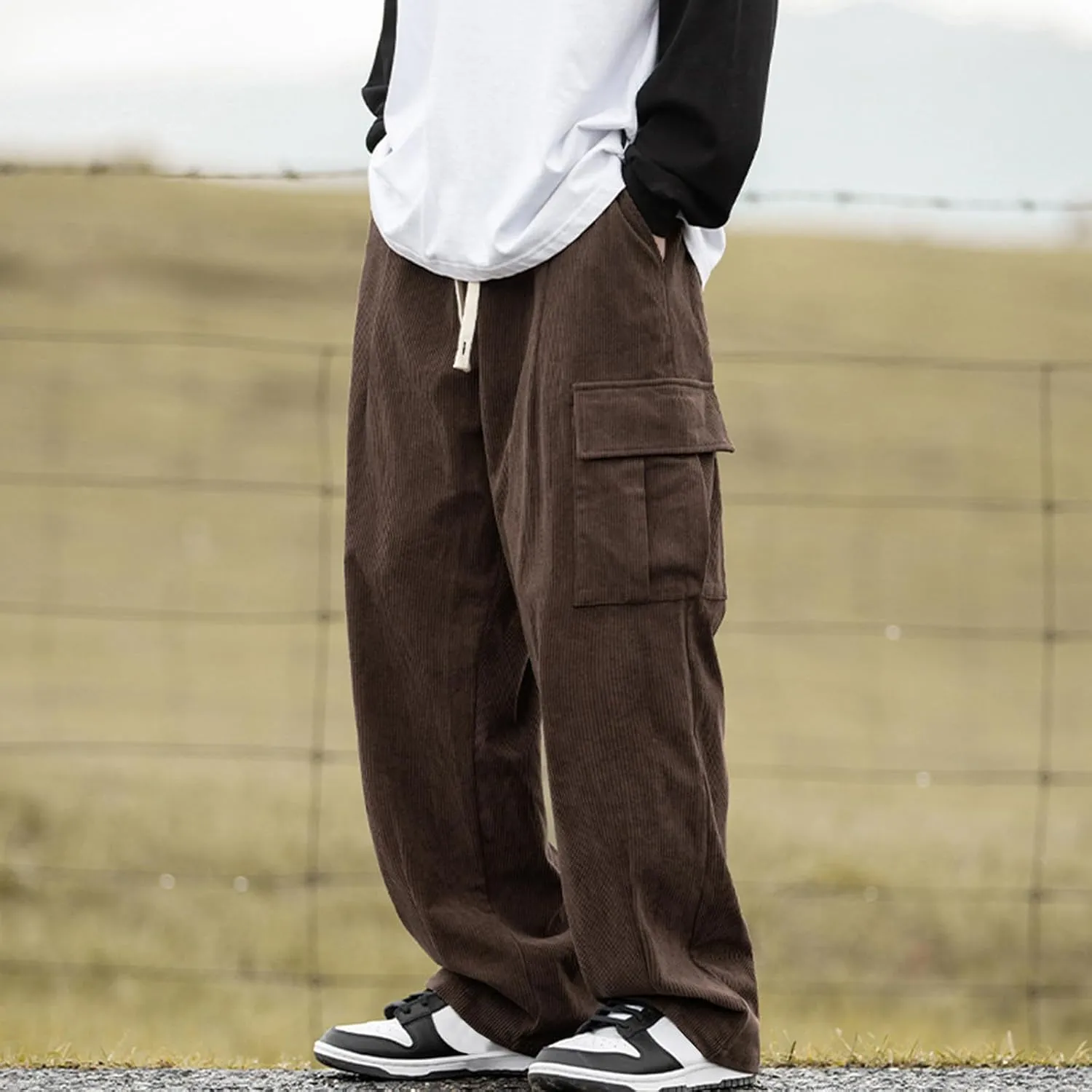 Men's Cargo Pants 2024 Fashion Loose Baggy Work Hiking Trousers Slim Fit Utility Outdoor Pants with Multiple Pockets