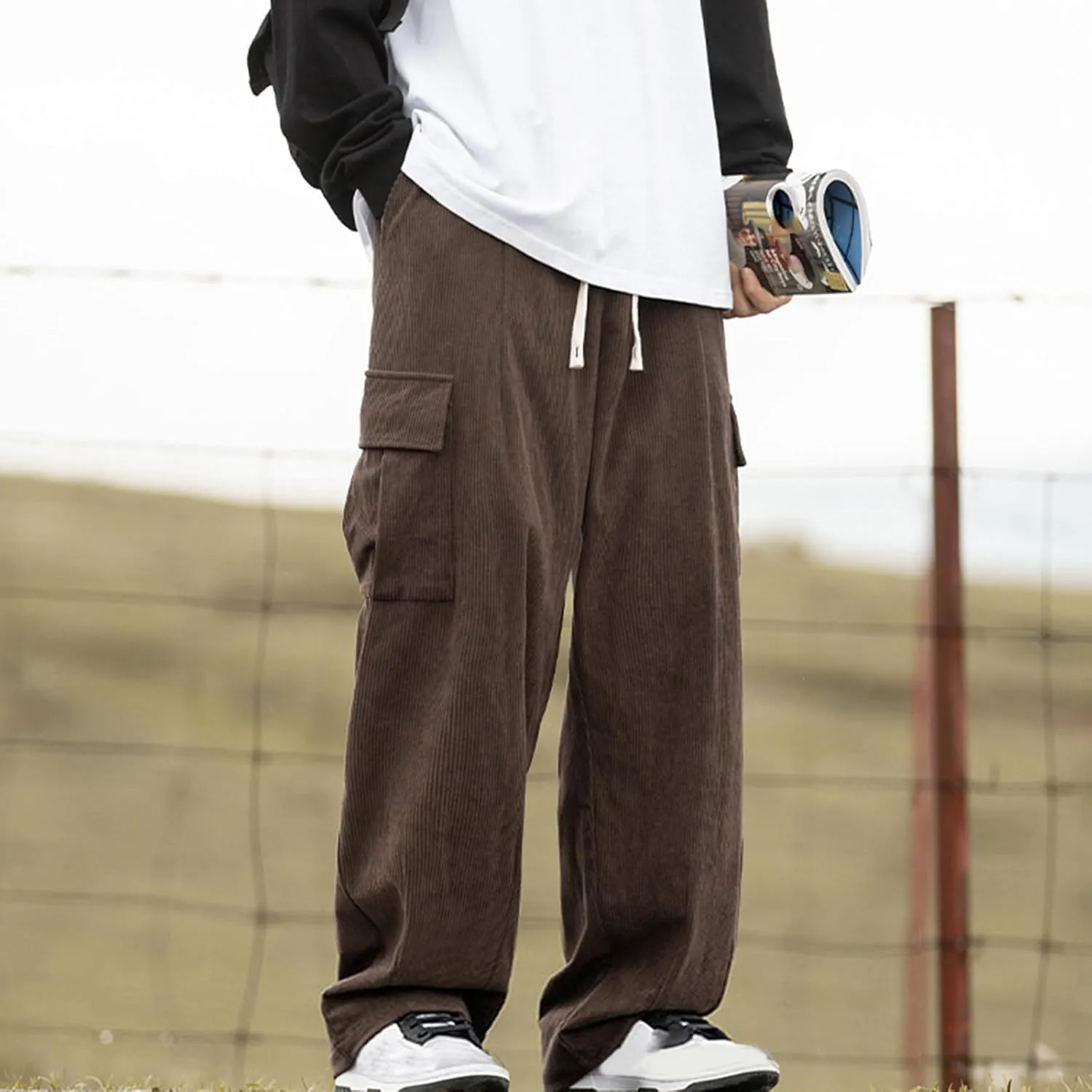 Men's Cargo Pants 2024 Fashion Loose Baggy Work Hiking Trousers Slim Fit Utility Outdoor Pants with Multiple Pockets