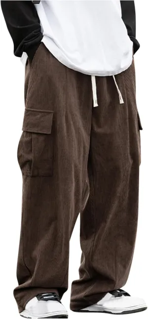 Men's Cargo Pants 2024 Fashion Loose Baggy Work Hiking Trousers Slim Fit Utility Outdoor Pants with Multiple Pockets