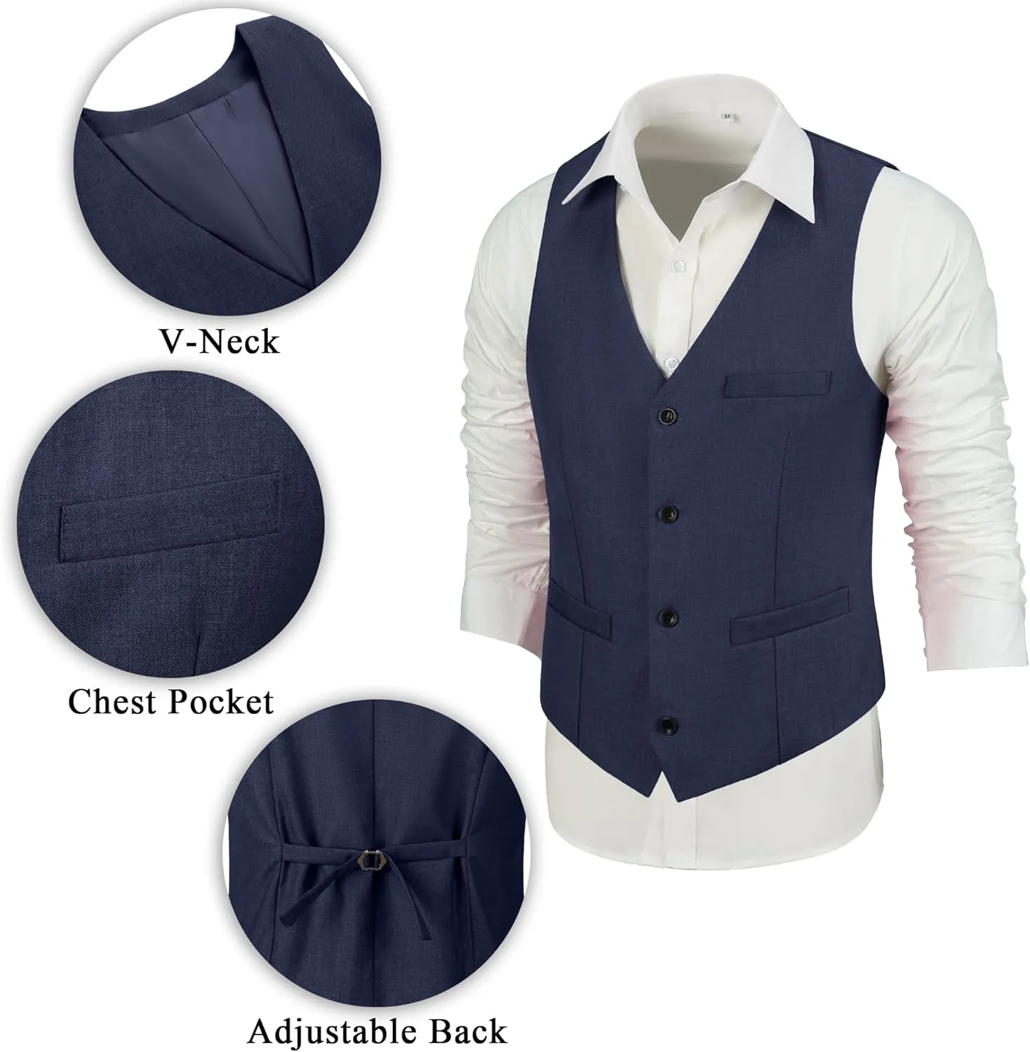Mens Suit 3 Piece Slim Fit Suit for Men One Button Shawl Lapel Tuxedo Blazer Vest Pant for Wedding Business Prom