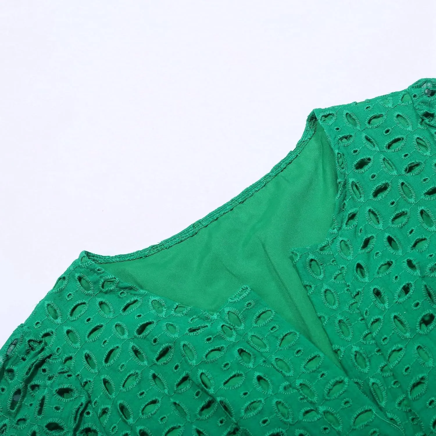 Mini Dress for Women 2025 Summer Short Dresses V Neck Short Sleeve a Line Hollow Out Lace Ruffle Cute Party Dresses