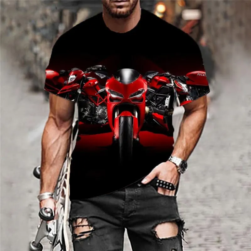 Motorcycle T-shirt Men Party T-shirts 3d Hip Hop Tshirt Printed Harajuku Funny T shirts