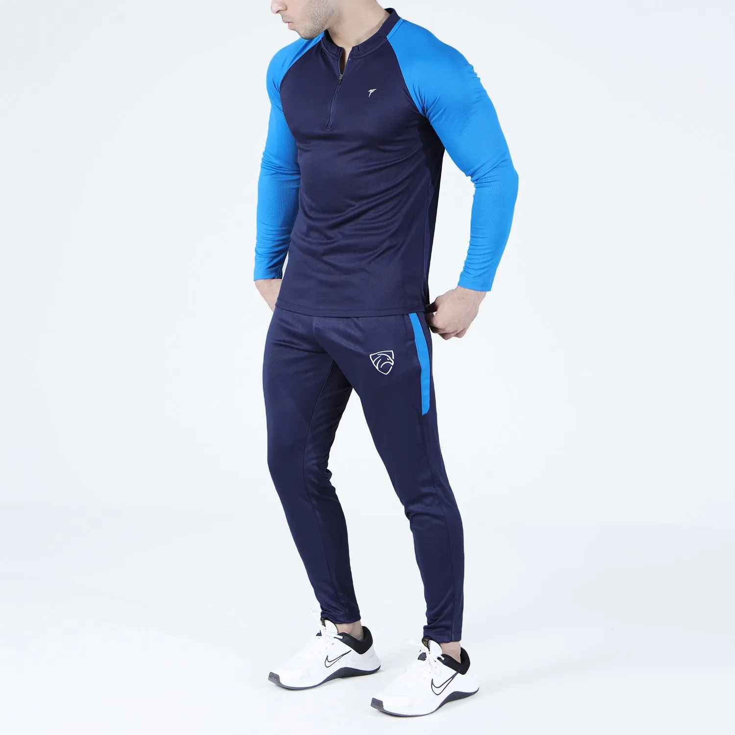 Navy And Teal Blue Raglan Summer Tracksuit