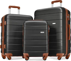 New Model Expandable ABS Carry On Luggage with Wheels - Lightweight &Durable hard shell suitcases Suitcase Set for Air Travel - travel luggage with wheels for Men & Women. ()