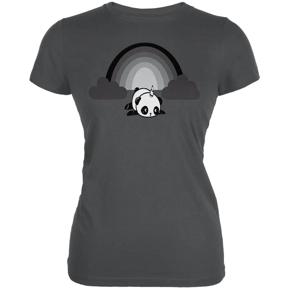 Panda Pandicorn Emo Sad Rainbow Juniors Soft T Shirt
