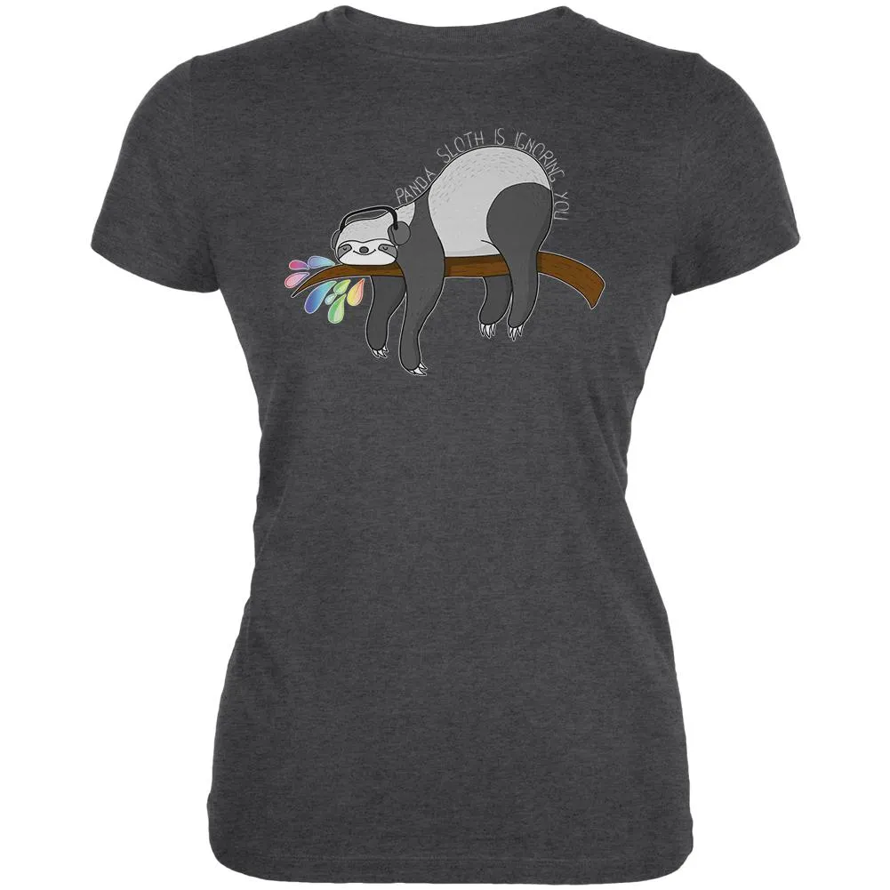 Panda Sloth is Ignoring You Juniors Soft T Shirt