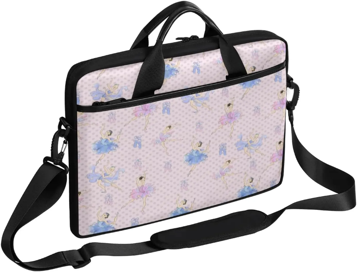 Polka Dot Ballet Laptop Case Bag with Detachable Strap Waterproof Laptop Bag Notebook Carrying Case 15.6 inch Laptop Sleeve Bag for Men Women Work Travel