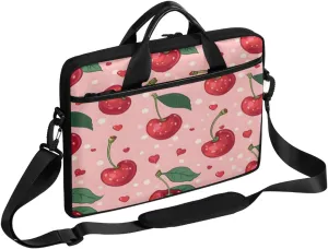 Polka Dot Heart Cherry Laptop Case Bag with Detachable Strap Waterproof Laptop Bag Notebook Carrying Case 15.6 inch Laptop Sleeve Bag for Men Women Work Travel