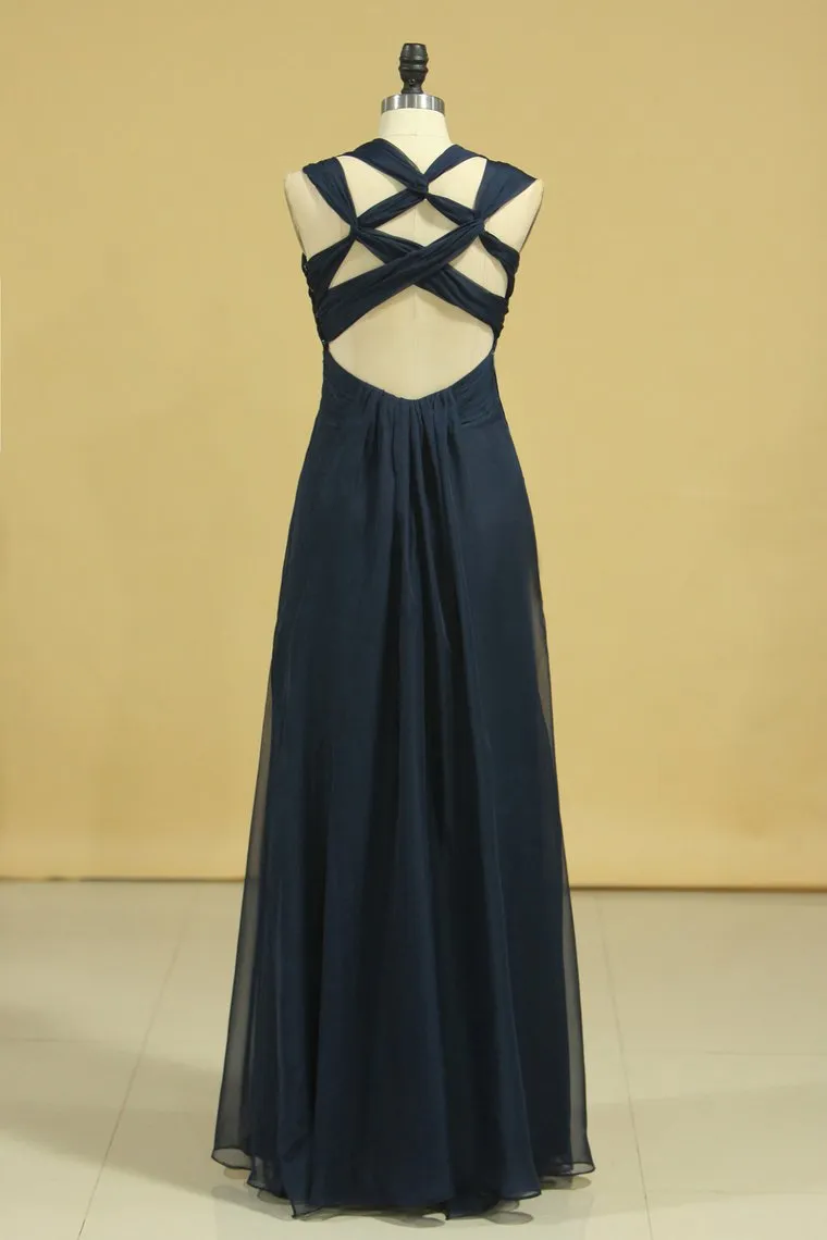 Popular Prom Dresses A Line Floor Length Halter