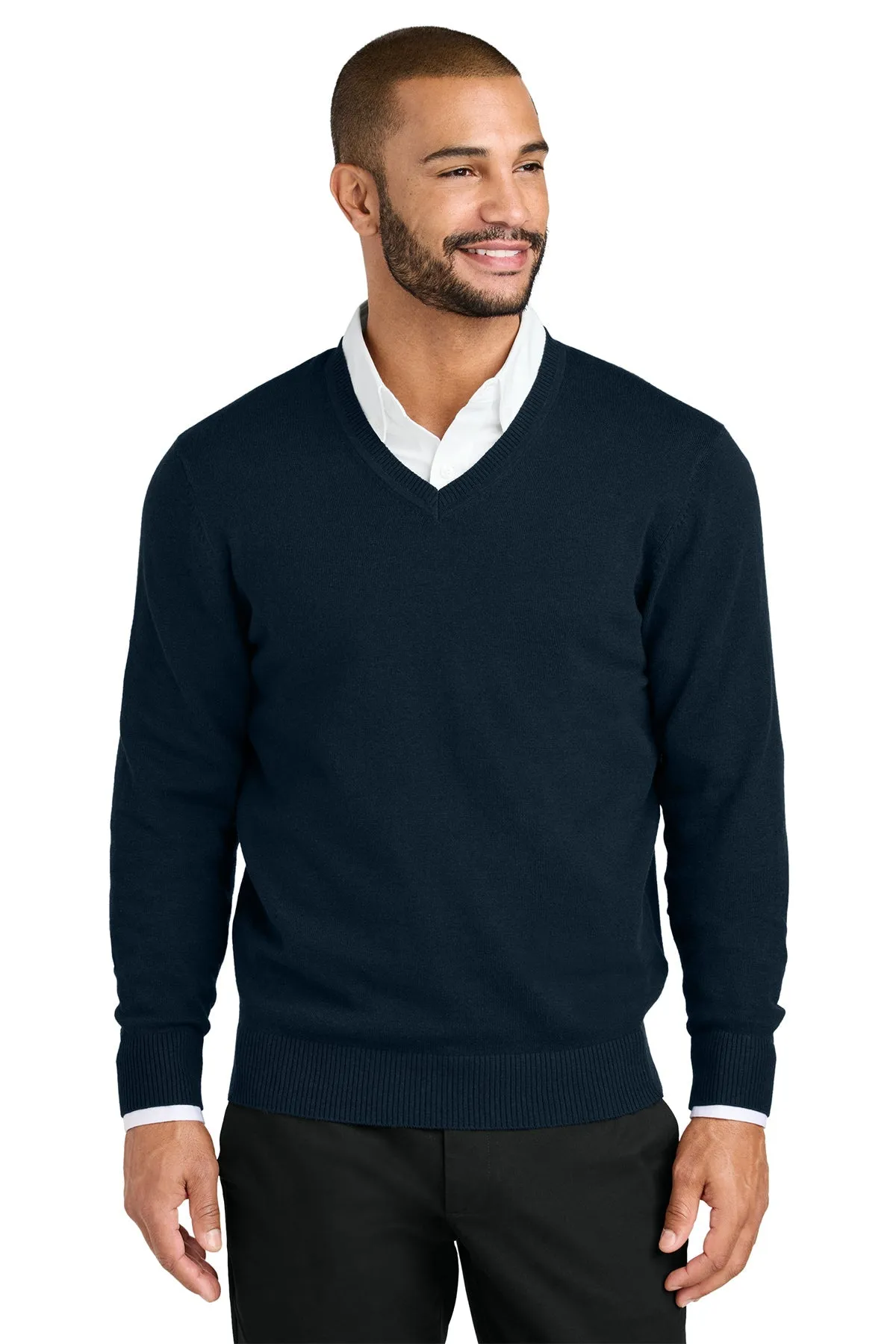 Port Authority Easy Care V-Neck Custom Sweaters, River Blue Navy
