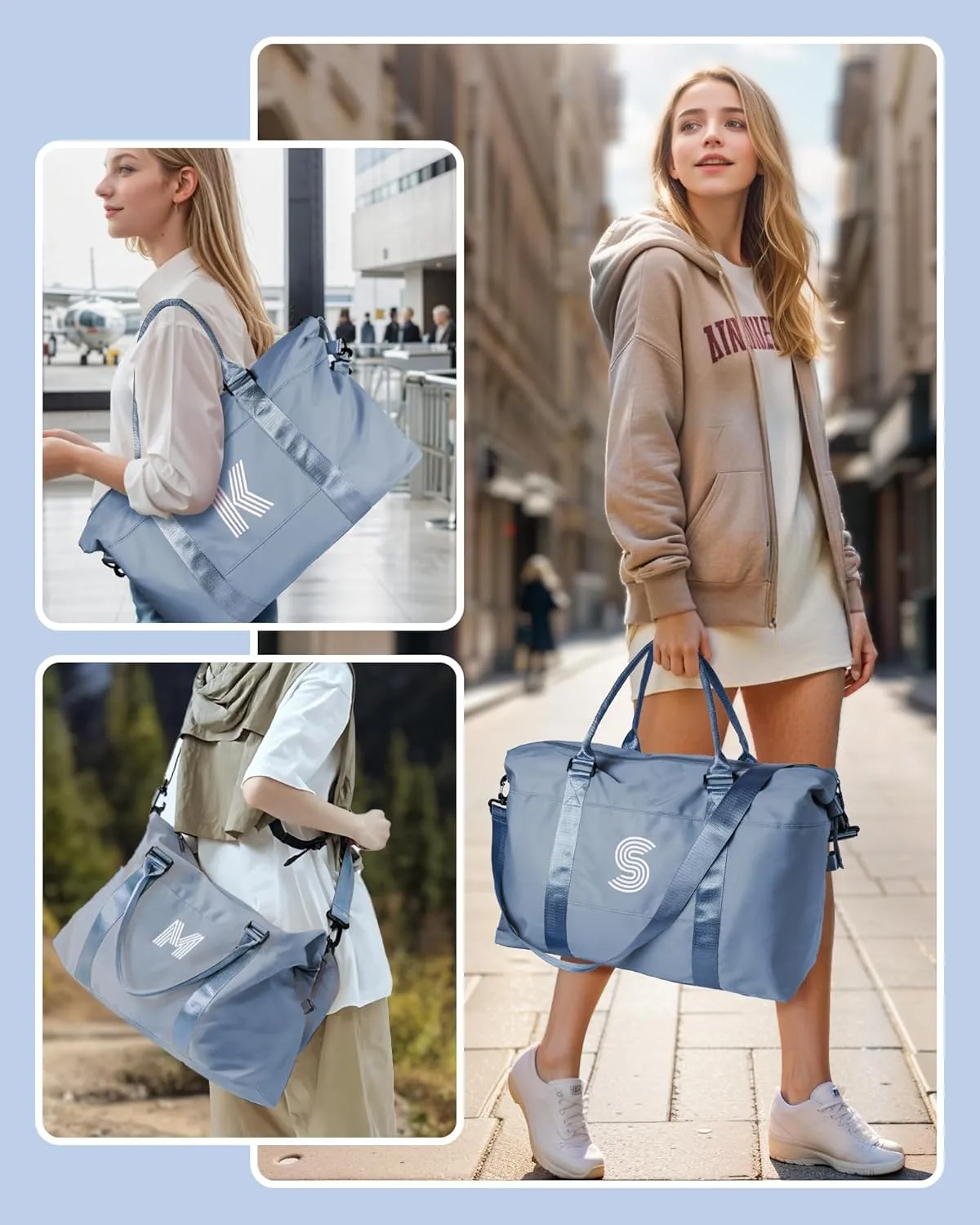 Preteeen Girls Gift Ideas, Initial Travel Duffel Bag, Gym Bag, Duffel Bag,Personalized Weekender BagFriend Wedding Girlfriend Birthday Gifts for Women Gifts for Teen Girls (Letter Y)