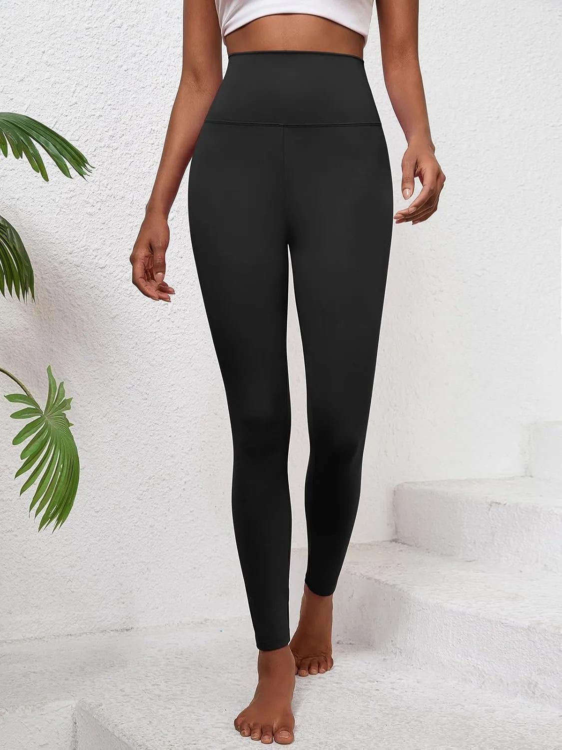 QIANXIZHAN Women's High Waisted Leggings, Thick Yoga Pants Soft Elastic Tummy Control for Workout Athletic