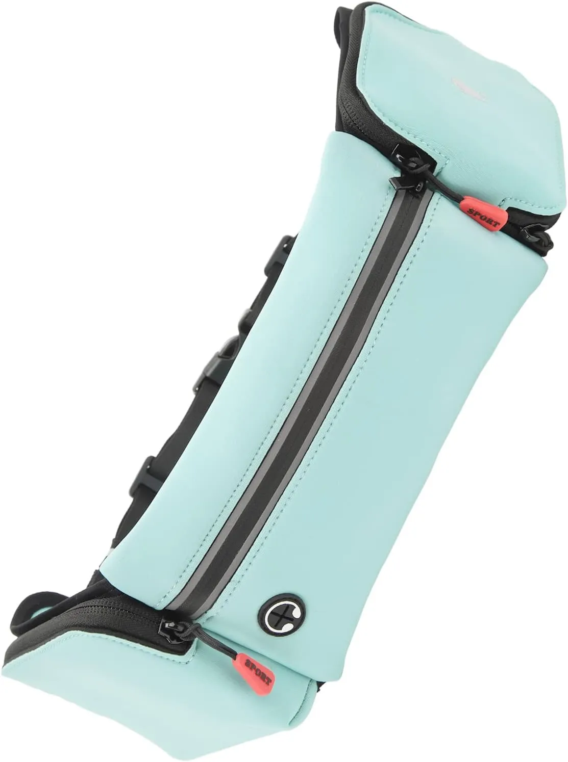 Running Waist Pack, Hands, Polyurethane Fiber, Chinlon, Absorb Moisture, Portable Hydration Belt with 3 Large Pockets for Fitness (Sky Blue)