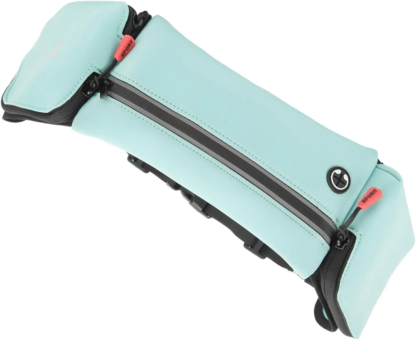 Running Waist Pack, Hands, Polyurethane Fiber, Chinlon, Absorb Moisture, Portable Hydration Belt with 3 Large Pockets for Fitness (Sky Blue)