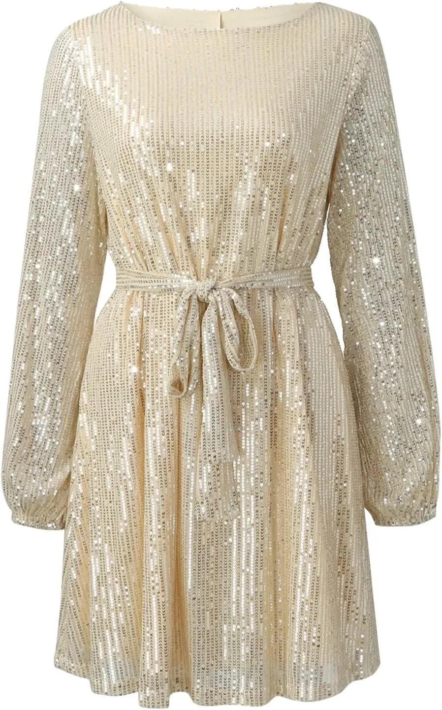 Rvidbe Women Sequin Midi Dress 2024 Fashion Casual Long Sleeve Sparkly Dress Wedding Guest Plus Size Formal Sexy Club Dresses