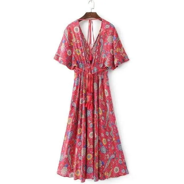 Santorini Boho Maxi Dress