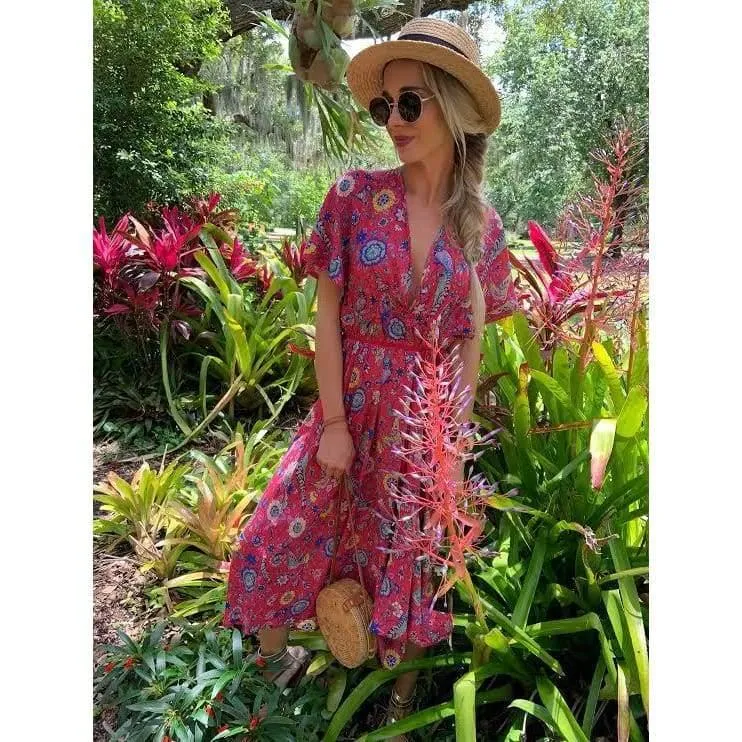 Santorini Boho Maxi Dress