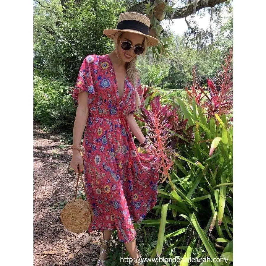 Santorini Boho Maxi Dress