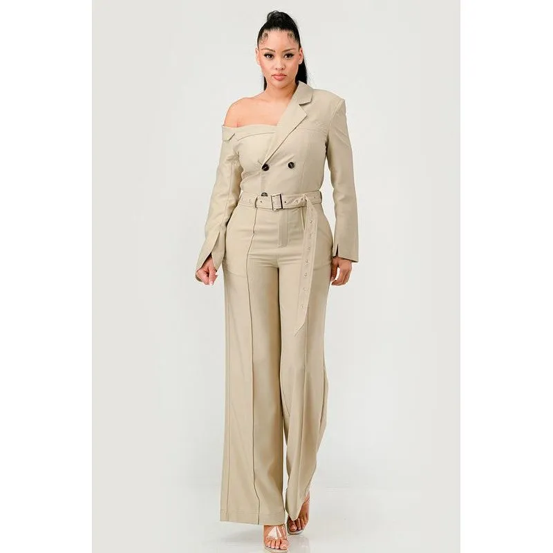 Savannah Elegance Trench Jumpsuit