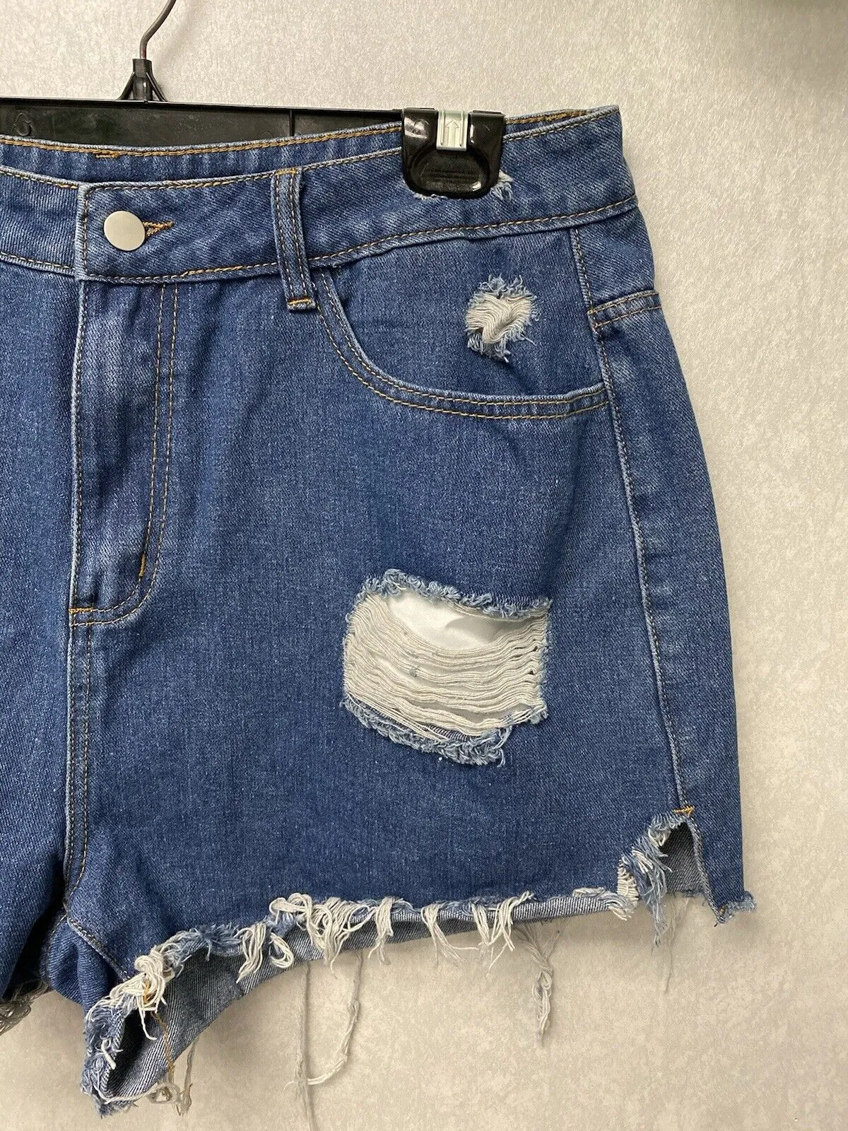 Shein Curvy Shorts Size 1XL Distressed Destroyed Cut Off Denim Jean High Rise
