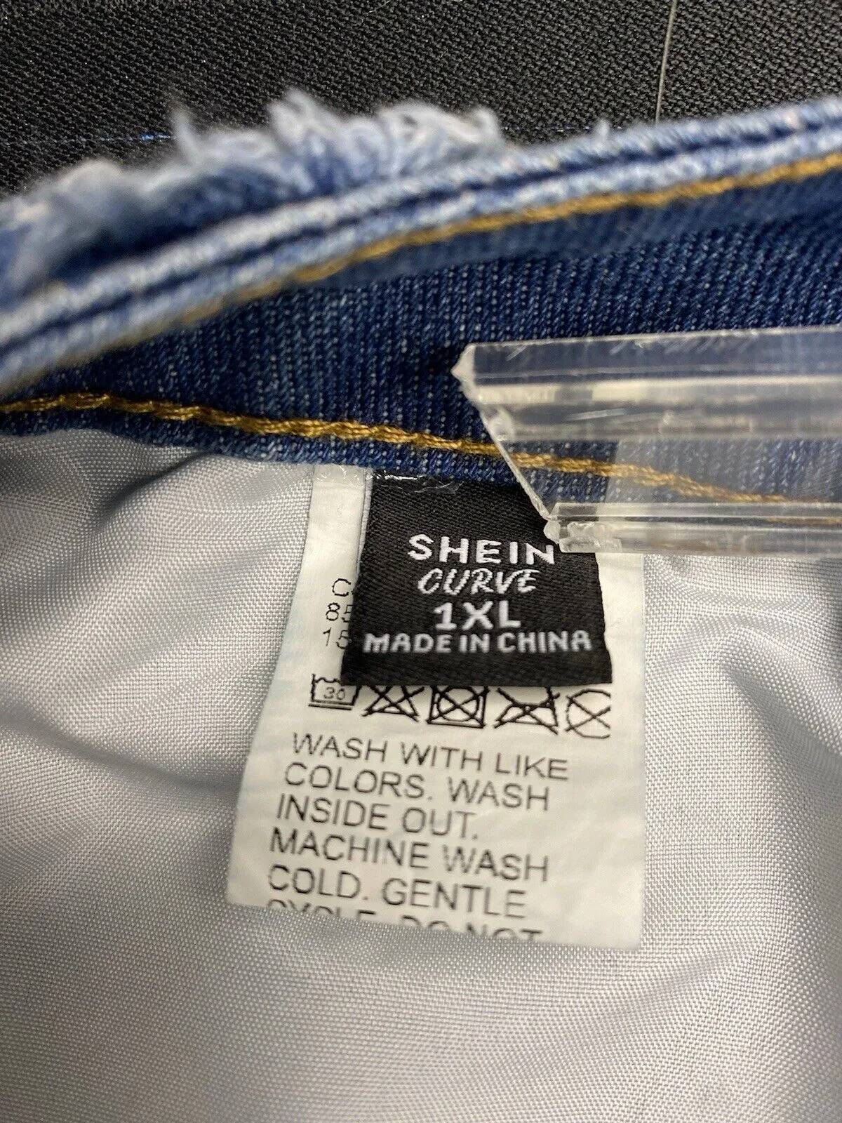 Shein Curvy Shorts Size 1XL Distressed Destroyed Cut Off Denim Jean High Rise