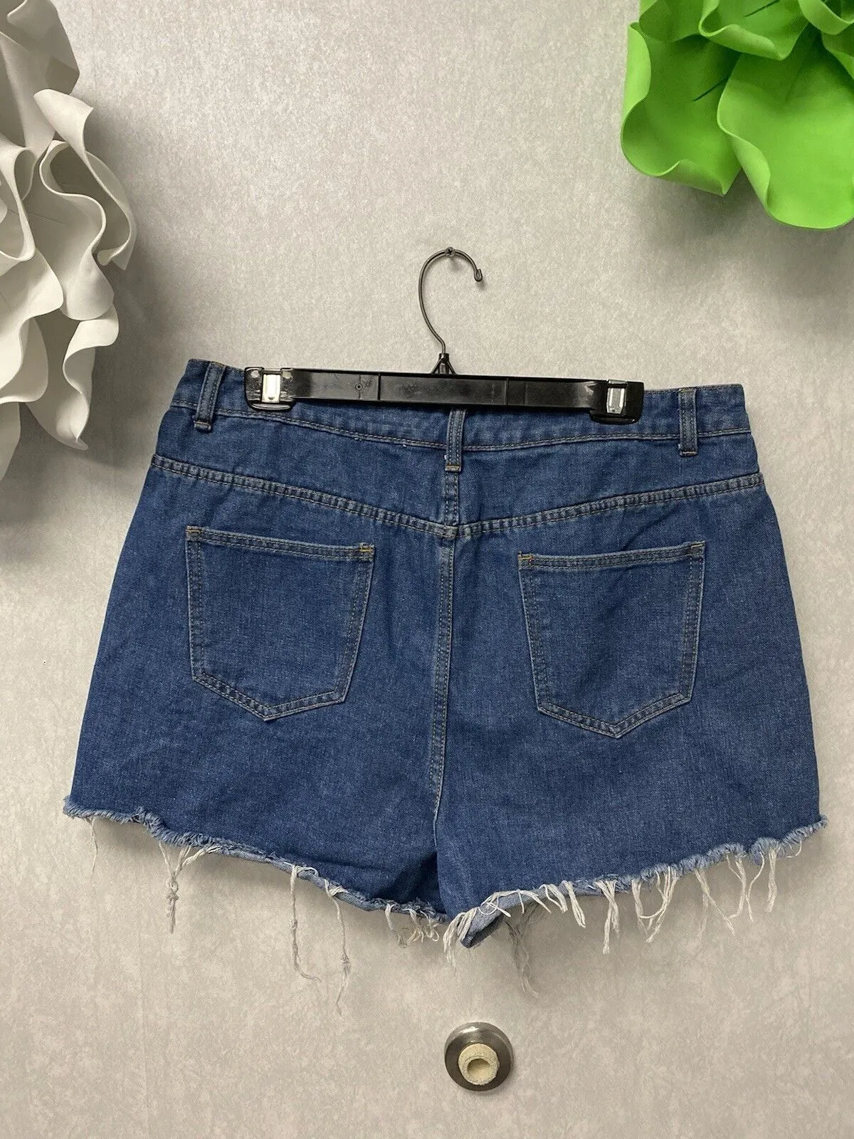 Shein Curvy Shorts Size 1XL Distressed Destroyed Cut Off Denim Jean High Rise