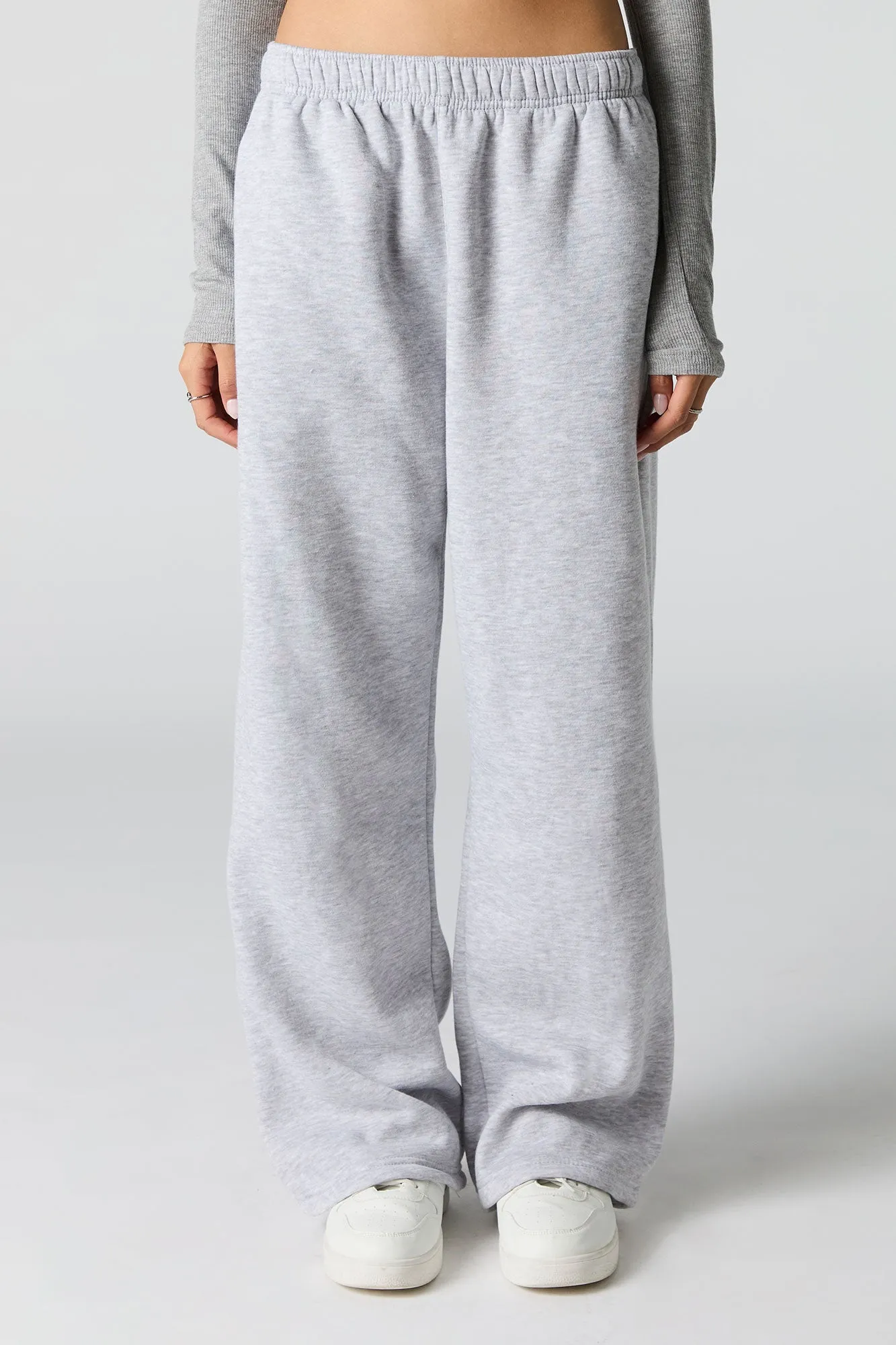 Solid Fleece Wide Leg Sweatpant