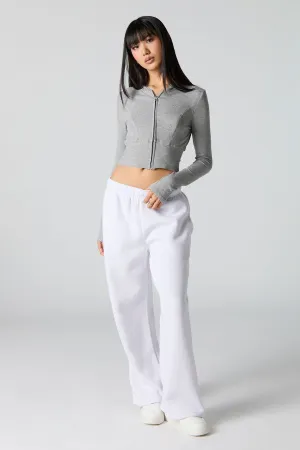Solid Fleece Wide Leg Sweatpant