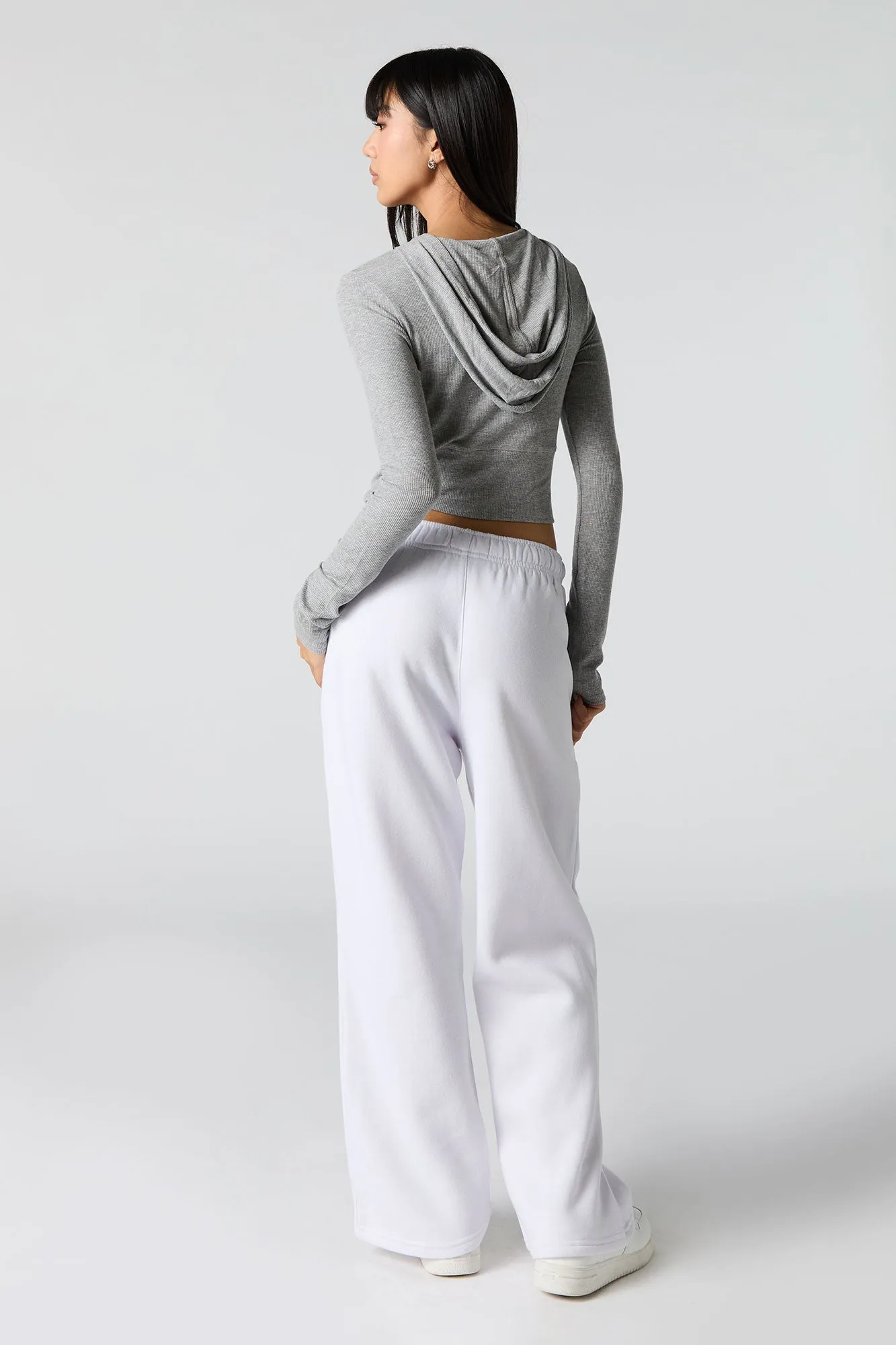 Solid Fleece Wide Leg Sweatpant