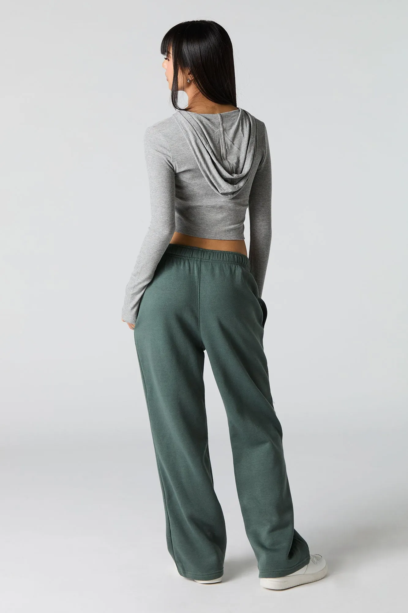 Solid Fleece Wide Leg Sweatpant