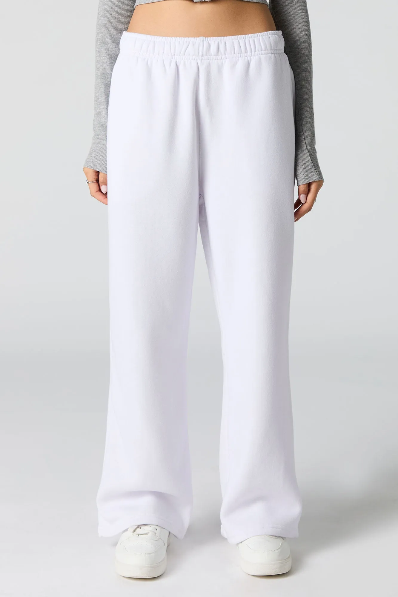 Solid Fleece Wide Leg Sweatpant