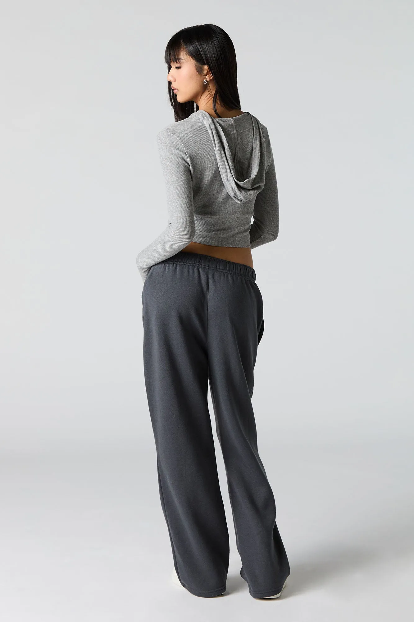 Solid Fleece Wide Leg Sweatpant