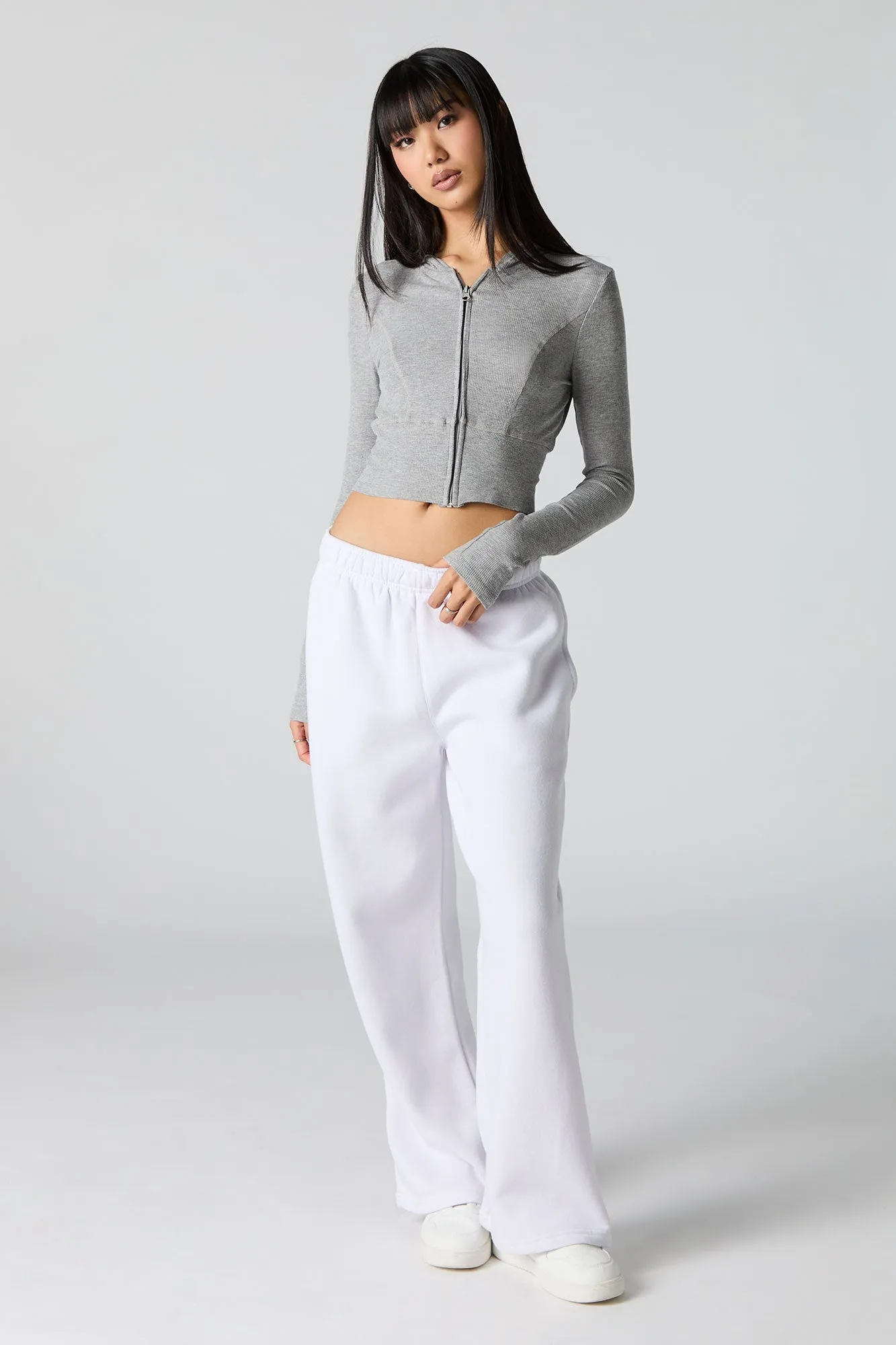 Solid Fleece Wide Leg Sweatpant