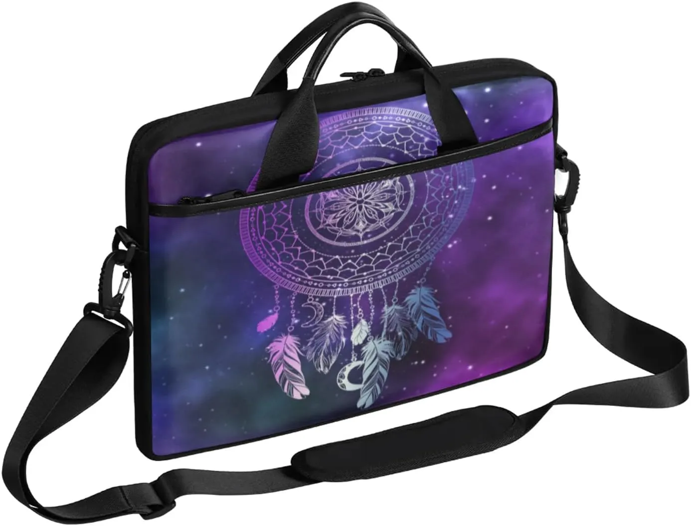 Starry Night Dream Catcher Laptop Case Bag with Detachable Strap Waterproof Laptop Bag Notebook Carrying Case 15.6 inch Laptop Sleeve Bag for Men Women Work Travel